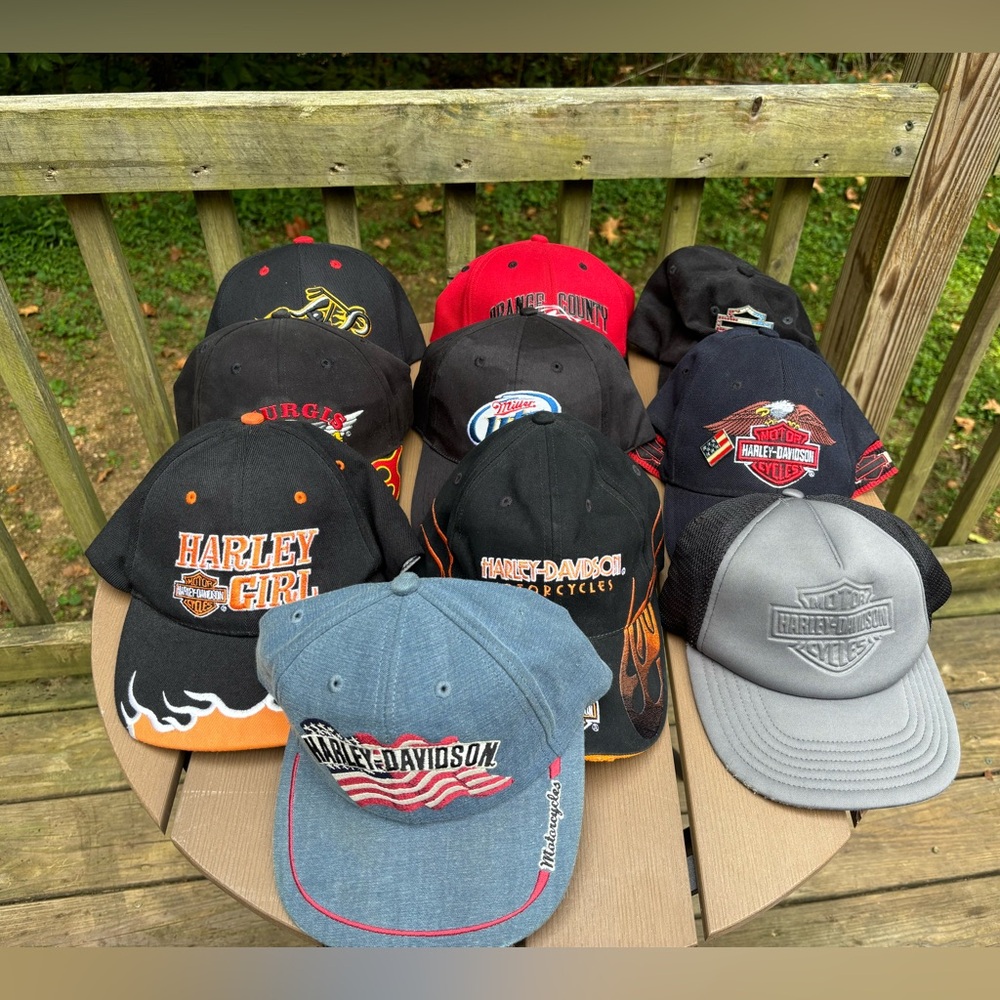 Harley Davidson Motorcycle 10 Hat Lot West Coast Chopper Baseball Cap Men Women